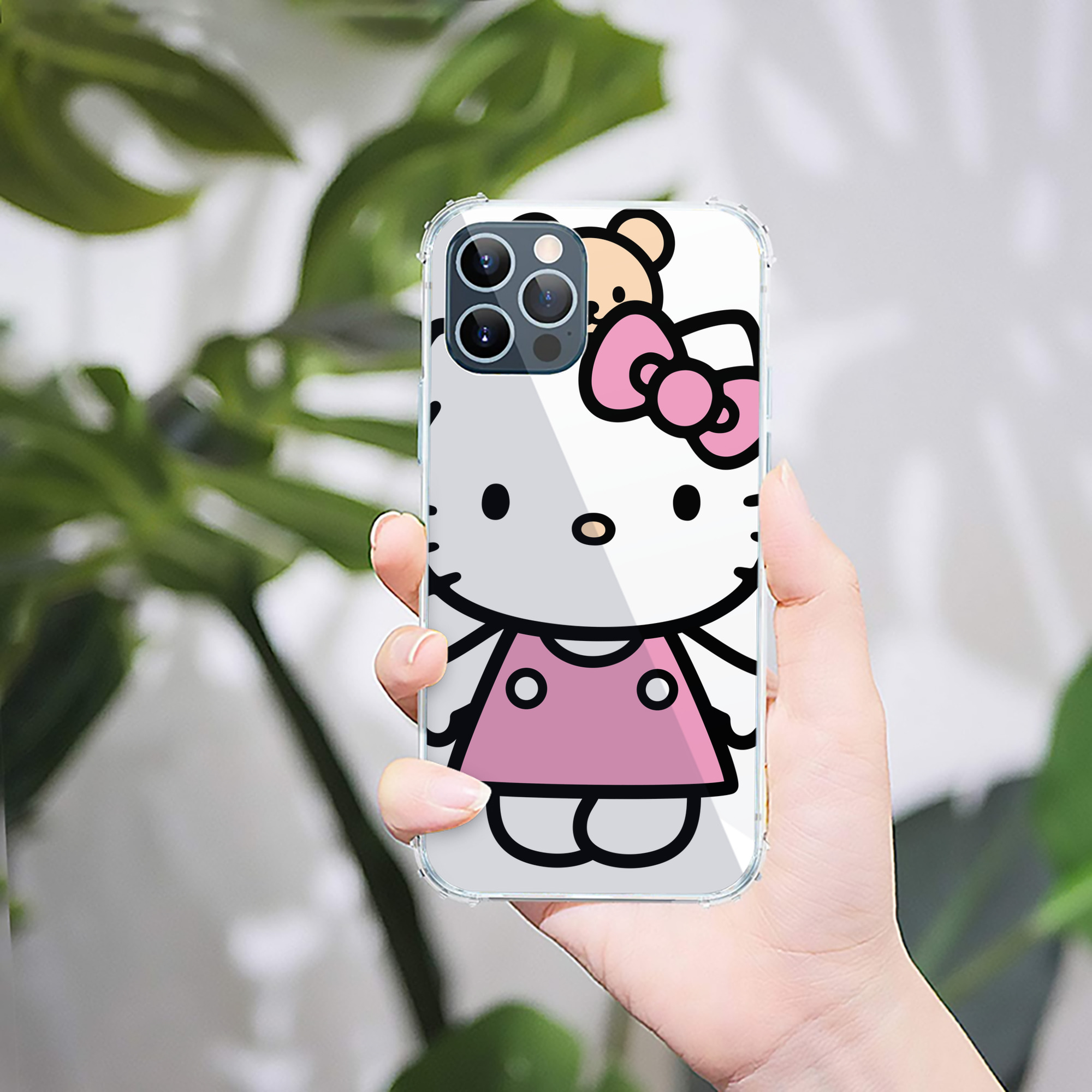（画像用） Hello Kitty ハローキティ 【iPhone 12シリーズ対応】透明スマホケース（クリアソフトケース）